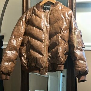 Fashion Nova Brown Textured Jacket